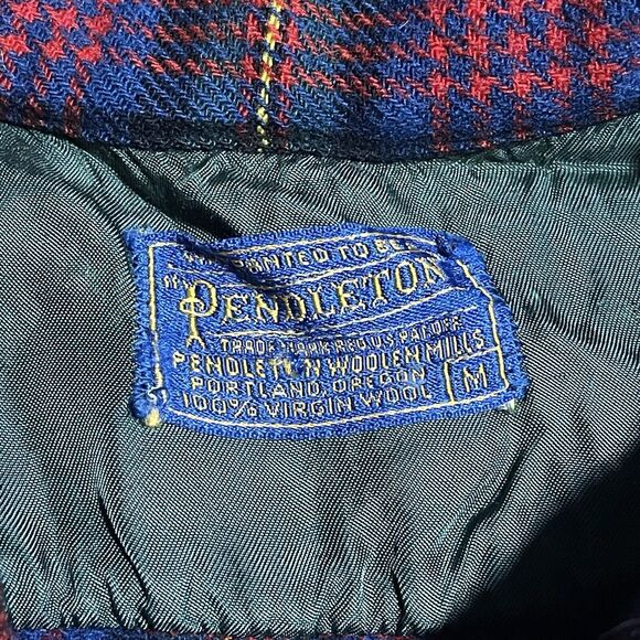 Vintage Pendleton Plaid Shirt Mens Medium Virgin Wool Board Flannel 70s 80s - Picture 3 of 11